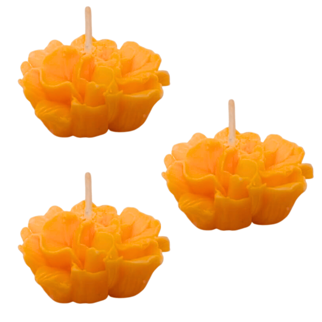 Vela aromática de Flor de Cempasúchil KIT 3 pzs - STATUS VERDE